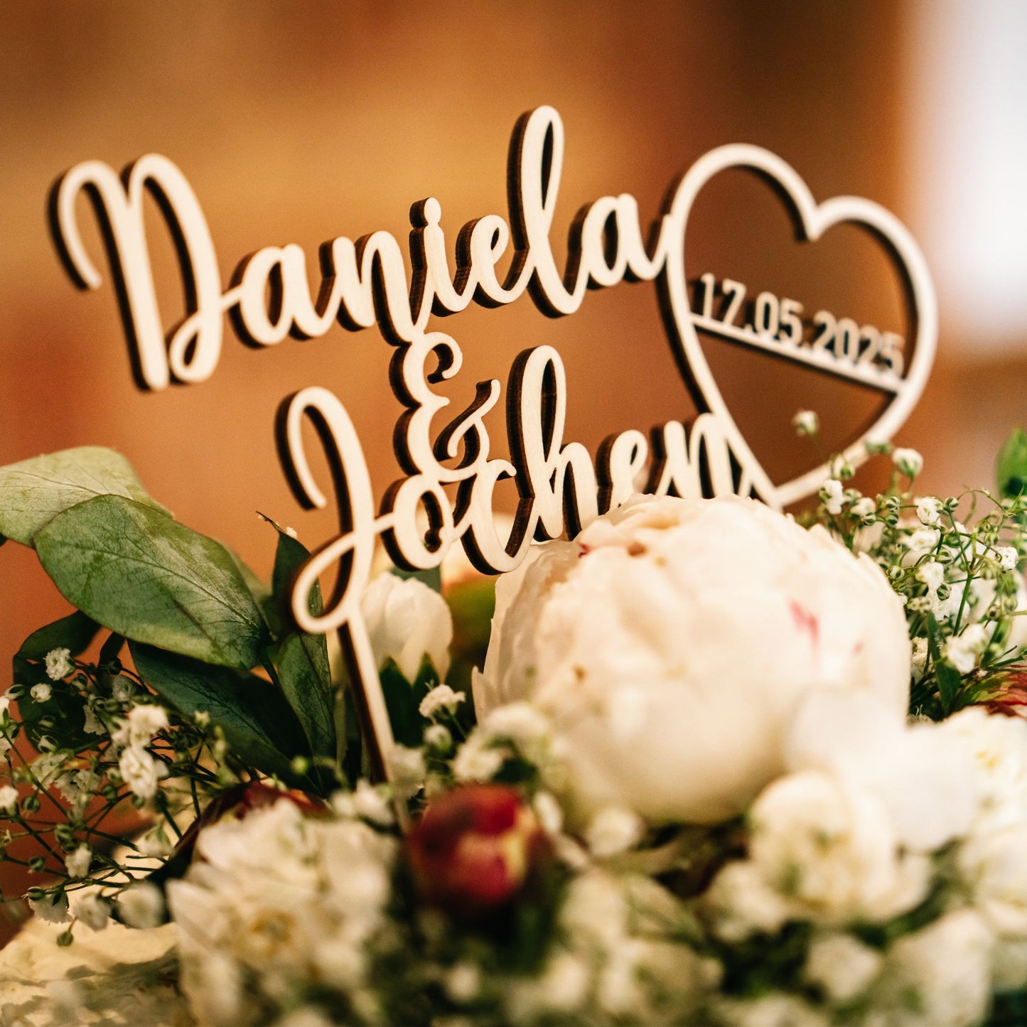 Hochzeits Caketopper mit Namen