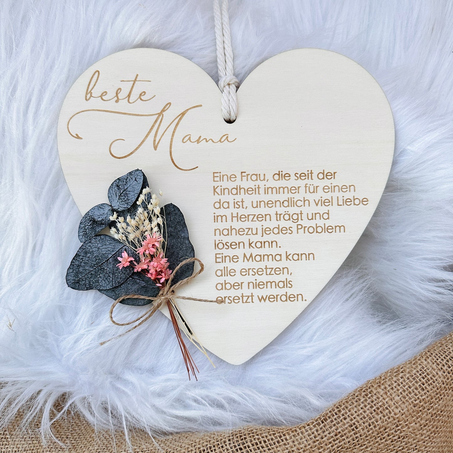 Herz Holzschild für Mama