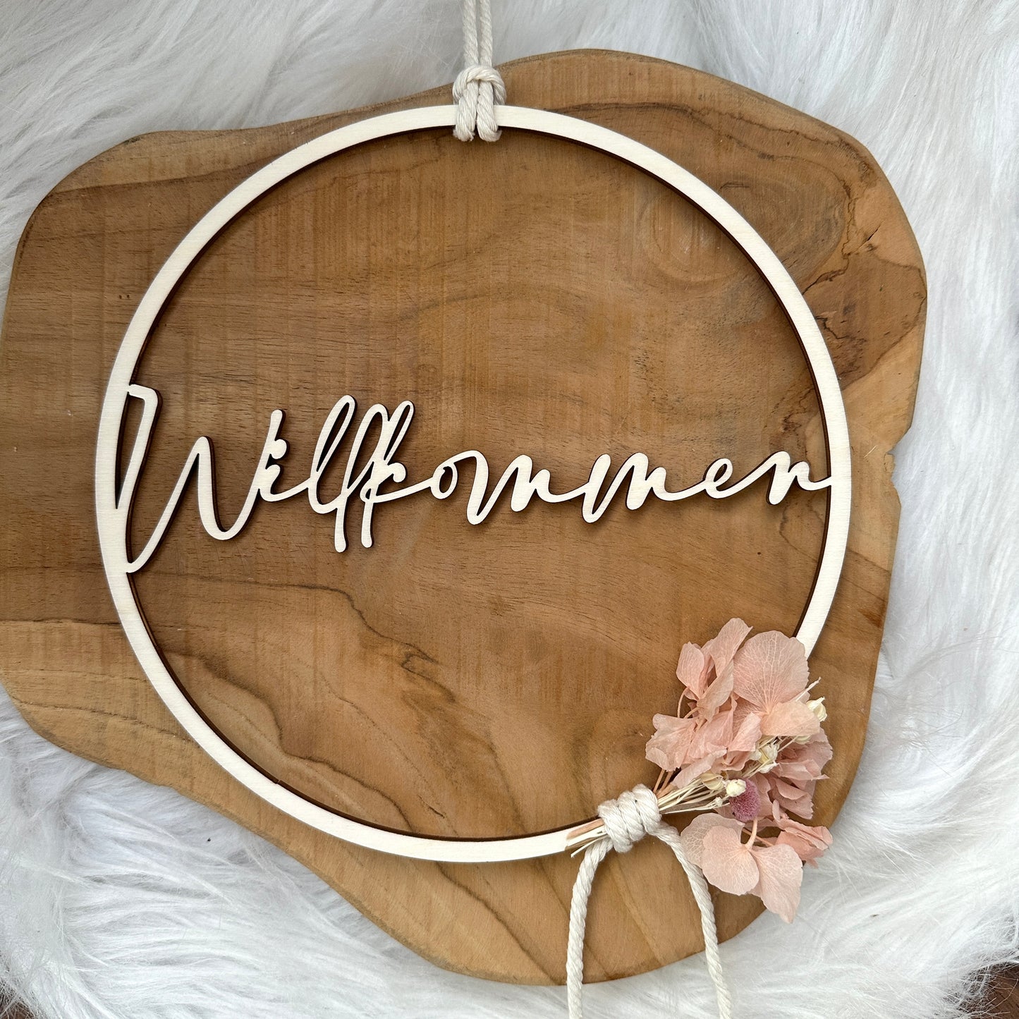 Trockenblumenkranz Willkommen | Hereinspaziert