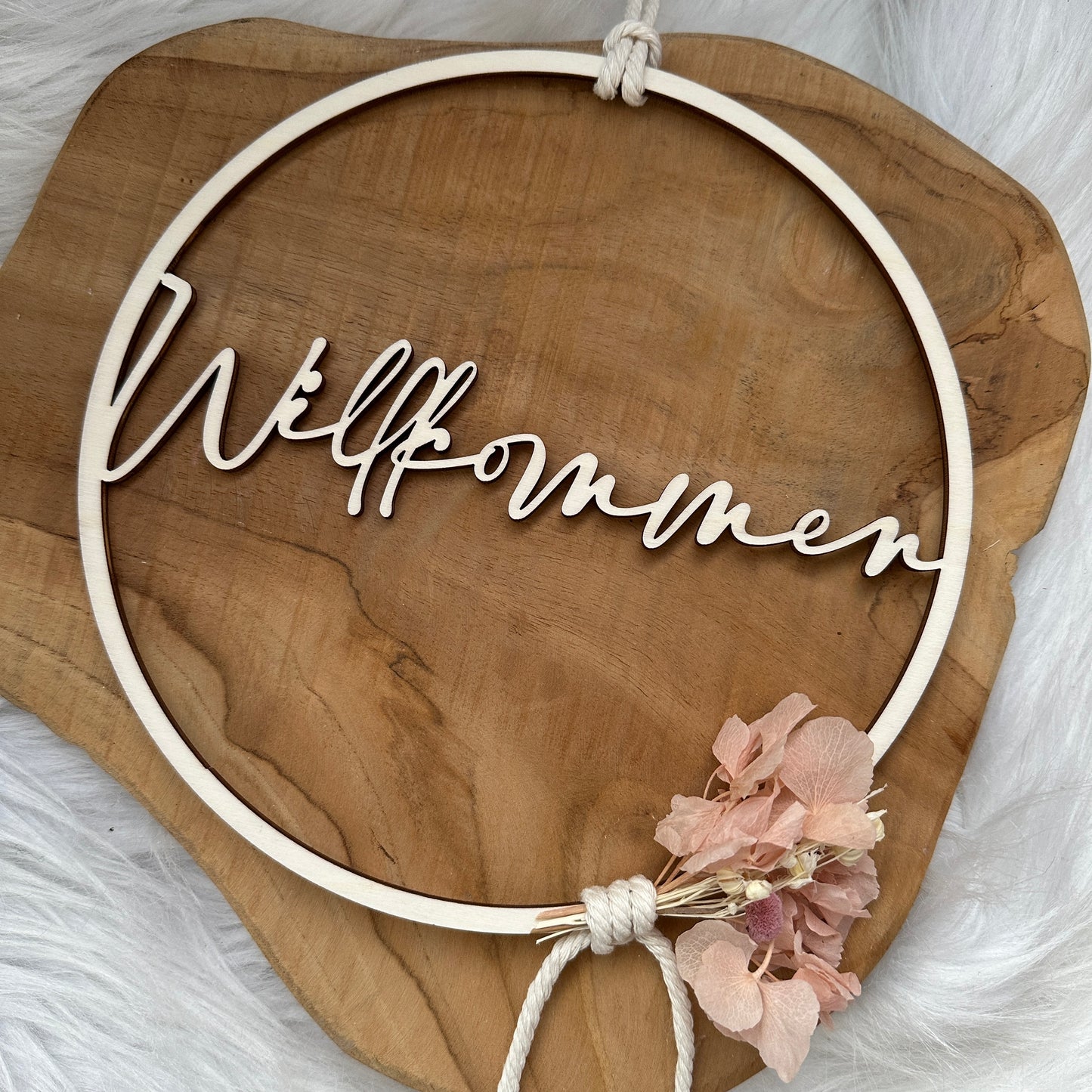 Trockenblumenkranz Willkommen | Hereinspaziert