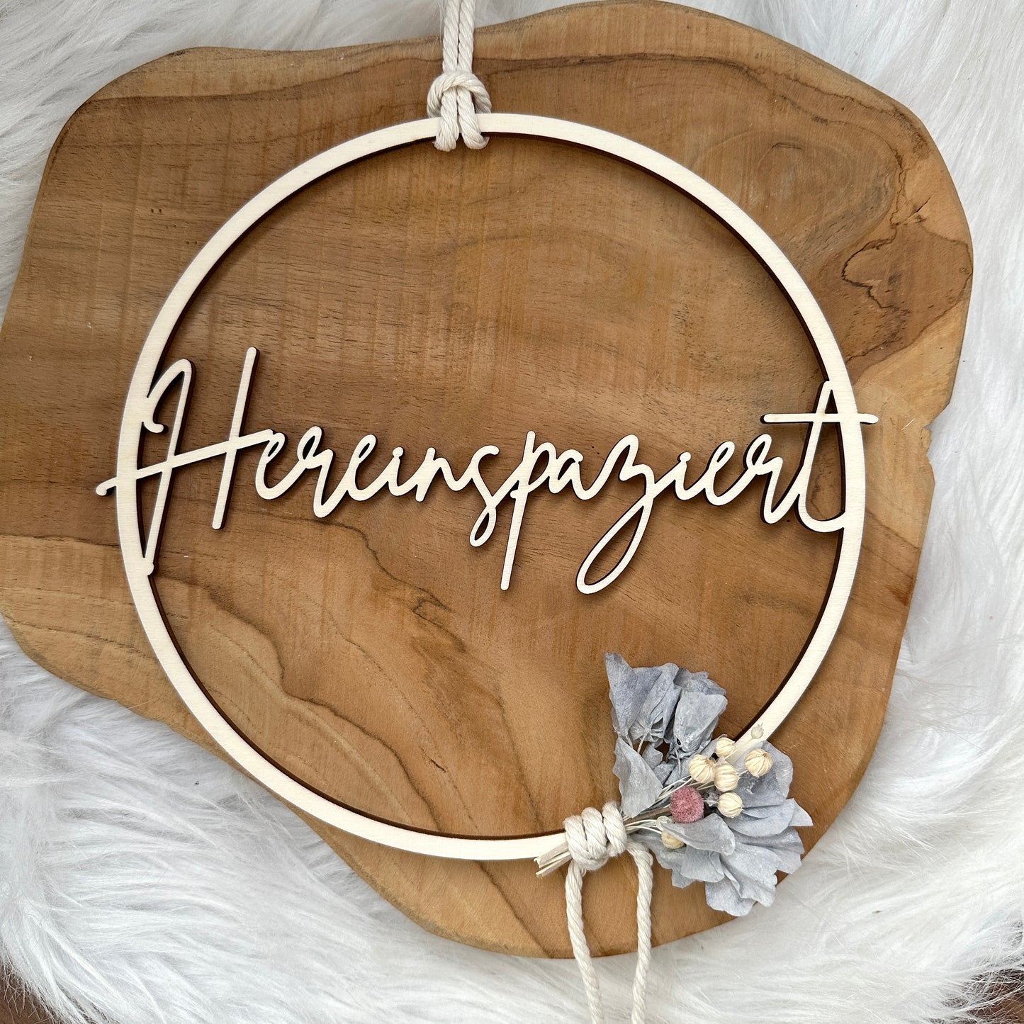 Trockenblumenkranz Willkommen | Hereinspaziert