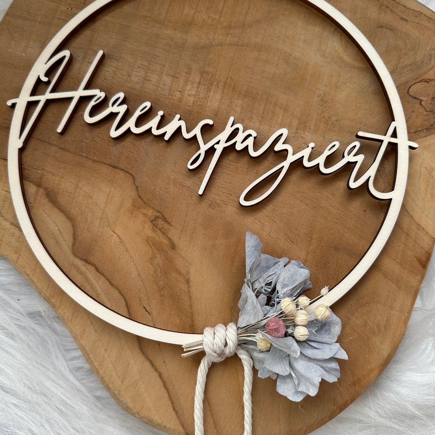 Trockenblumenkranz Willkommen | Hereinspaziert