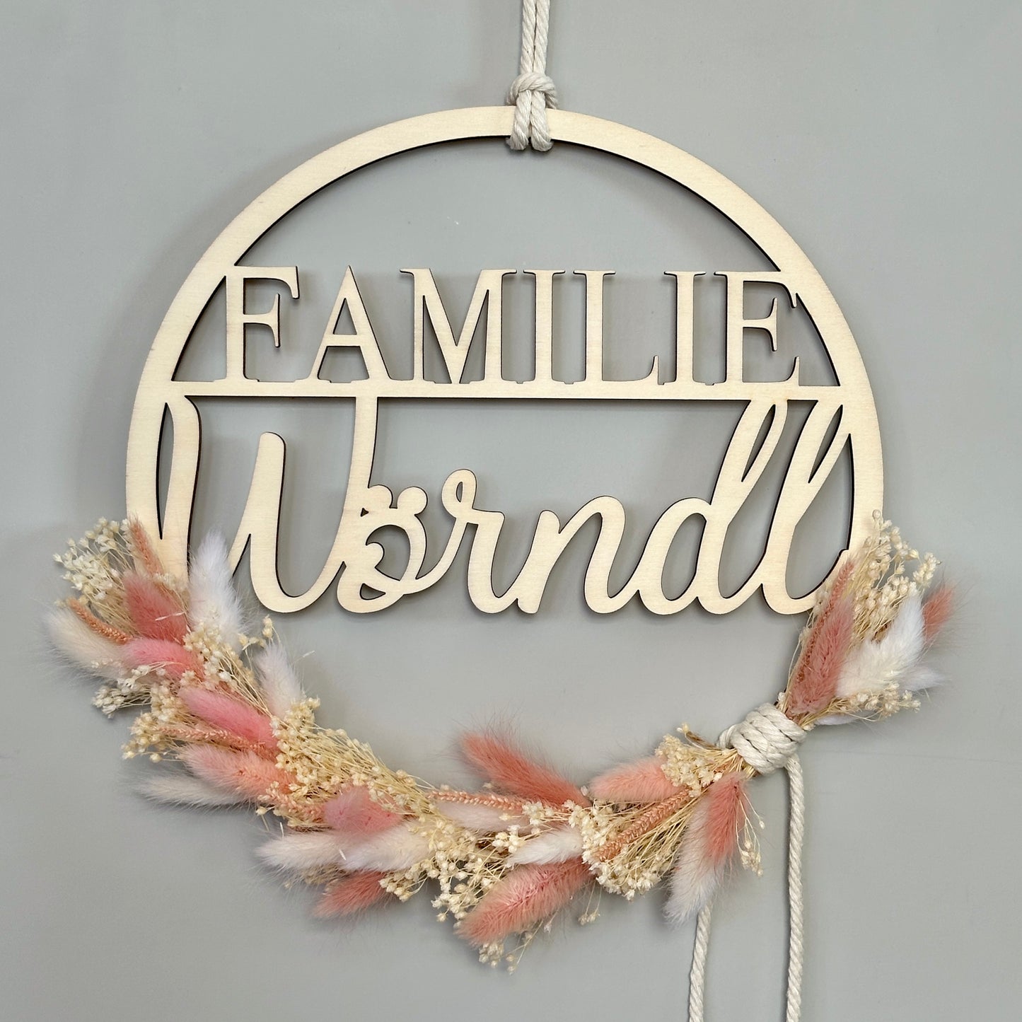 Trockenblumenkranz | Familienholzkranz