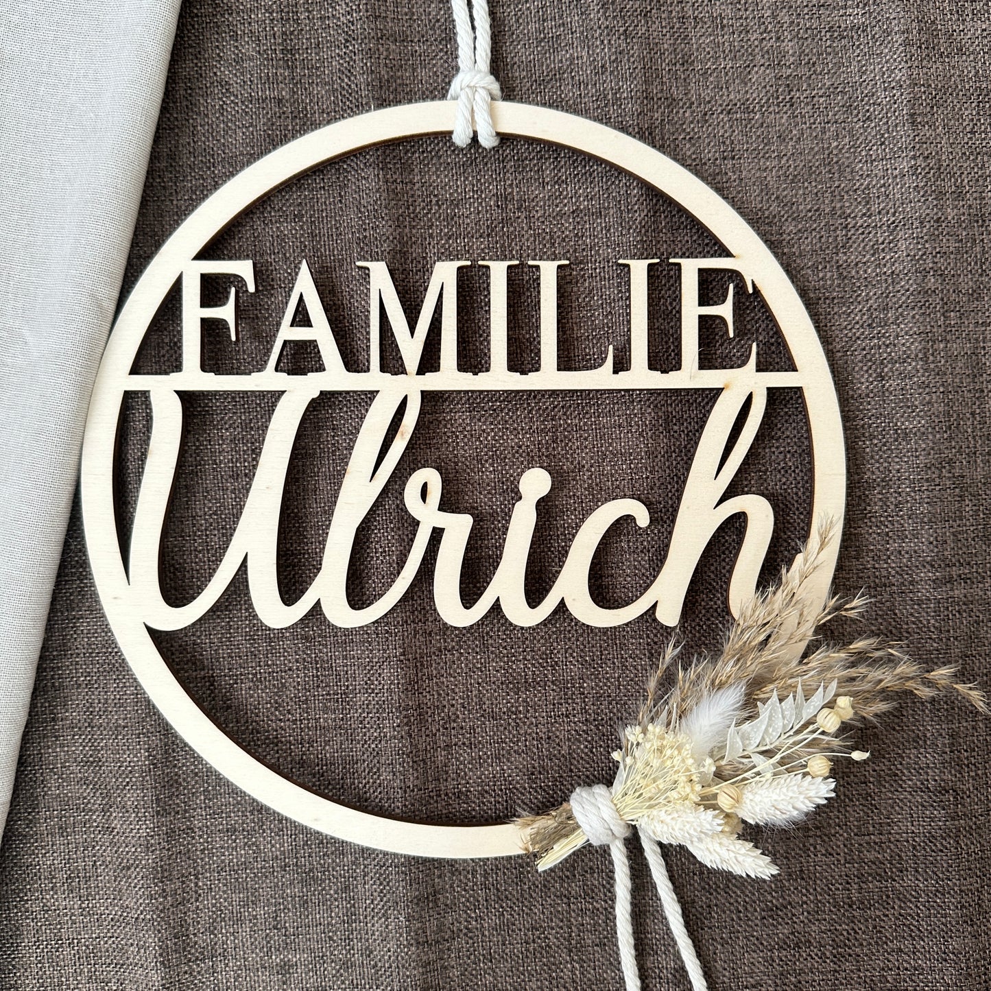 Trockenblumenkranz | Familienholzkranz