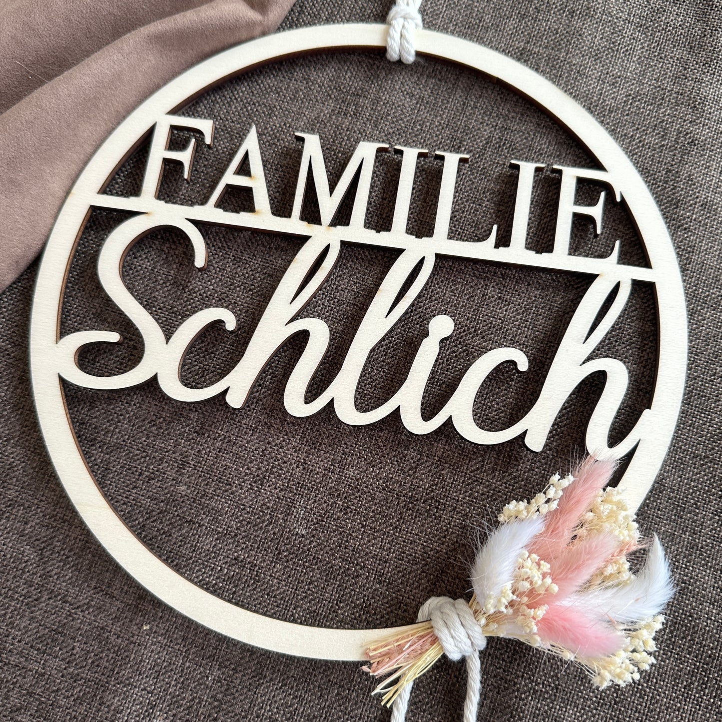 Trockenblumenkranz | Familienholzkranz