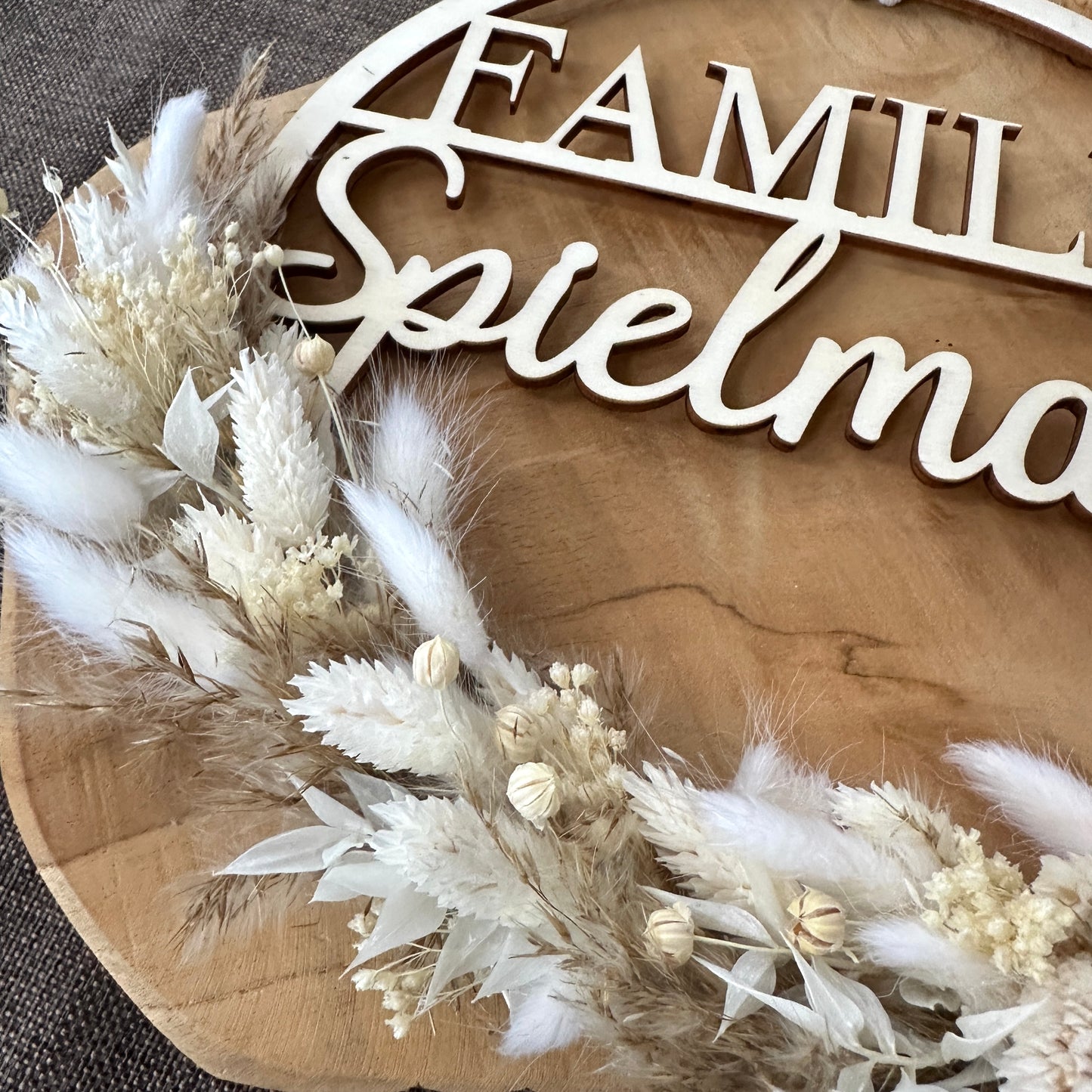 Trockenblumenkranz | Familienholzkranz