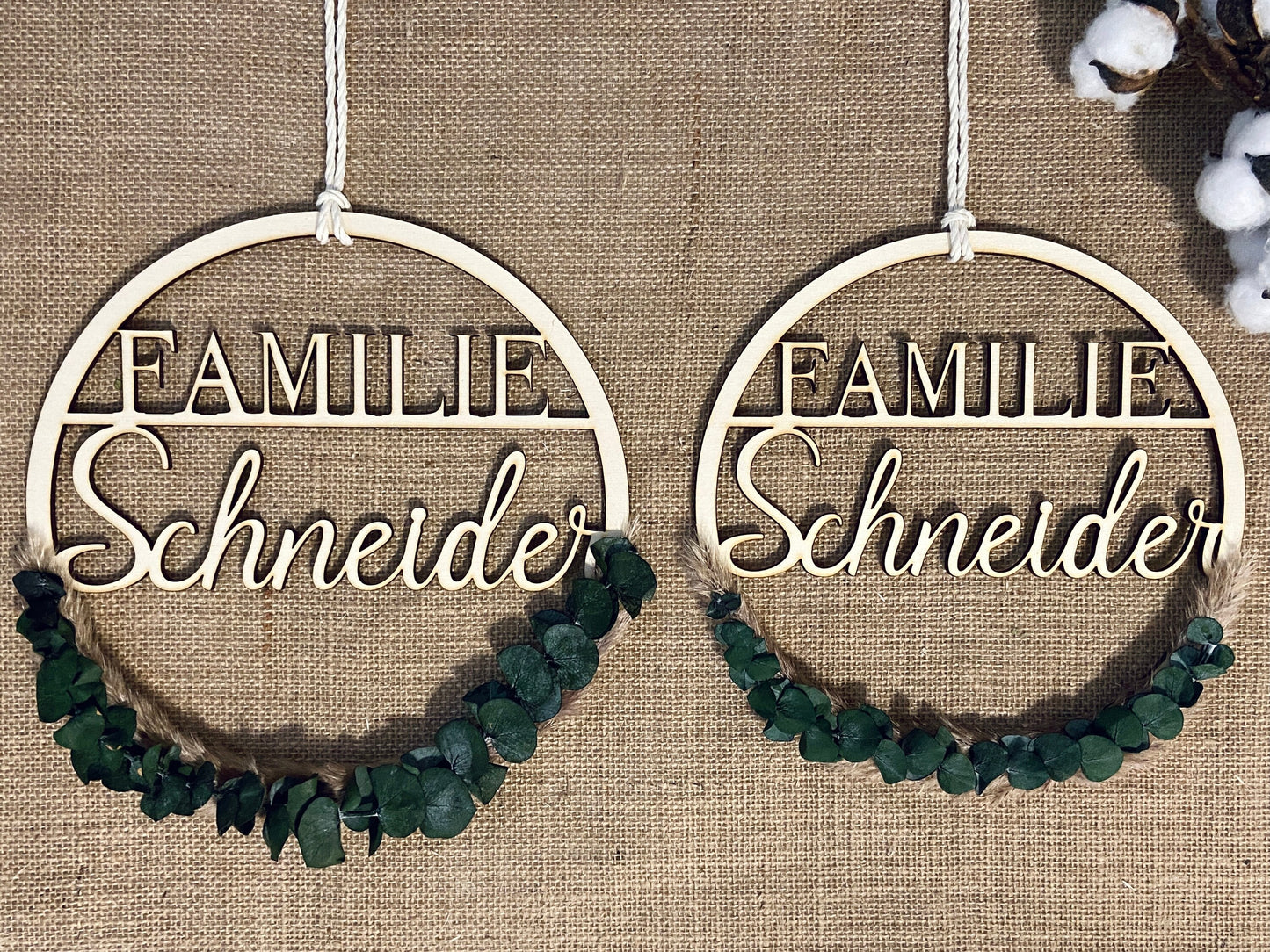 Trockenblumenkranz mit Familienname