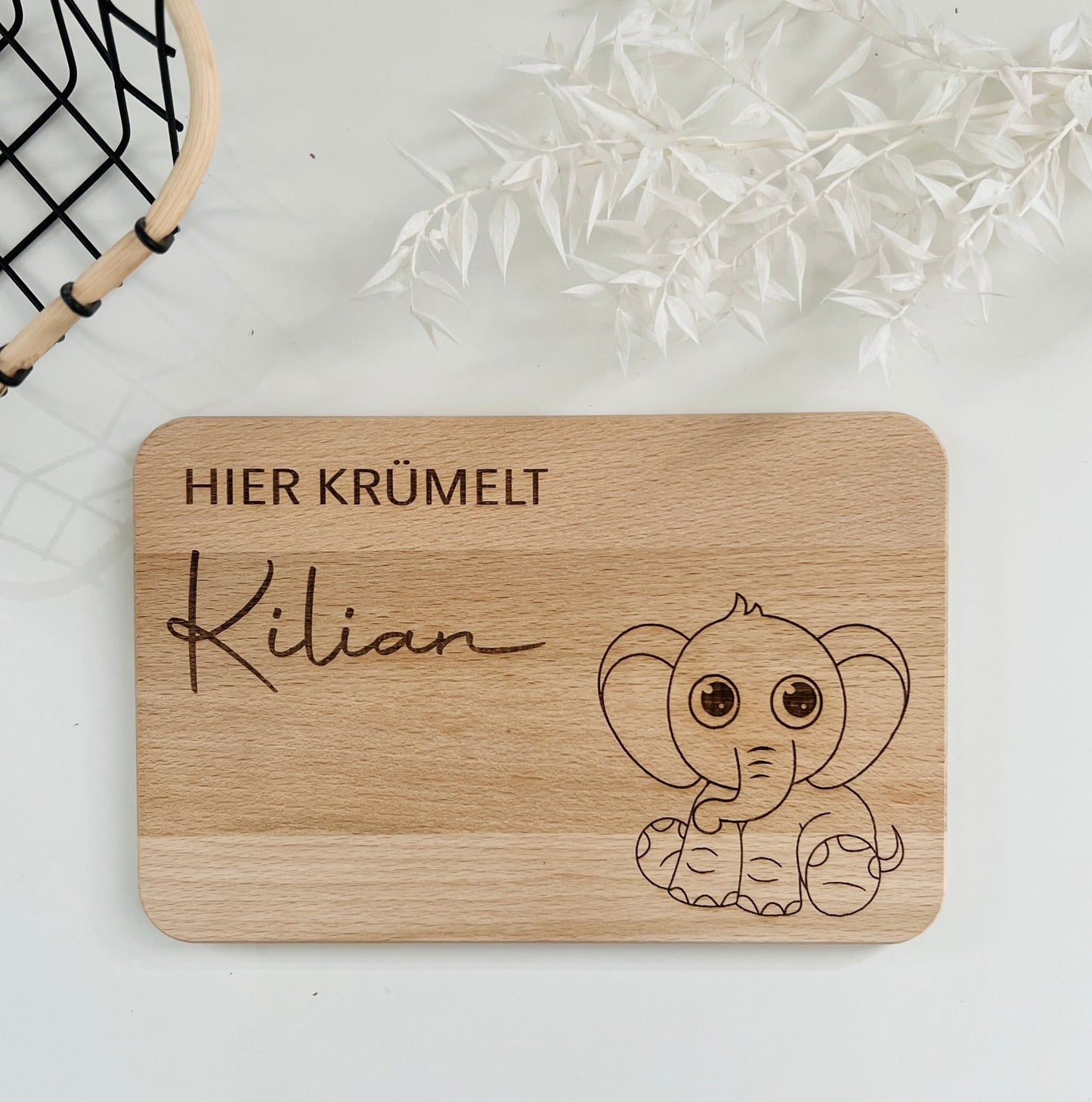 Kinder Frühstücksbrett, Vesperbrett, Brettchen, personalisiert mit Regenbogen Motiv und Name