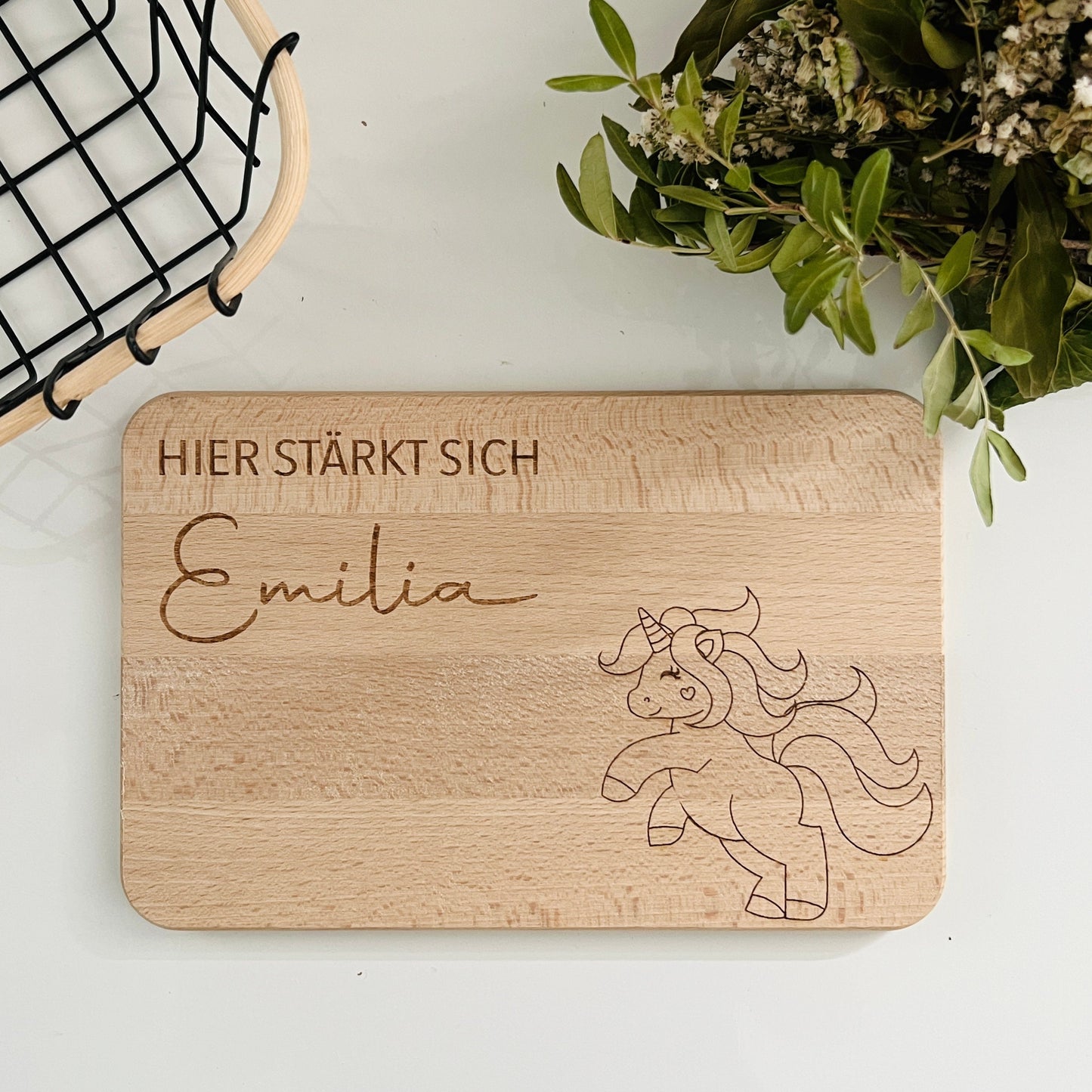 Kinder Frühstücksbrett, Vesperbrett, Brettchen, personalisiert mit Eulen Motiv und Name