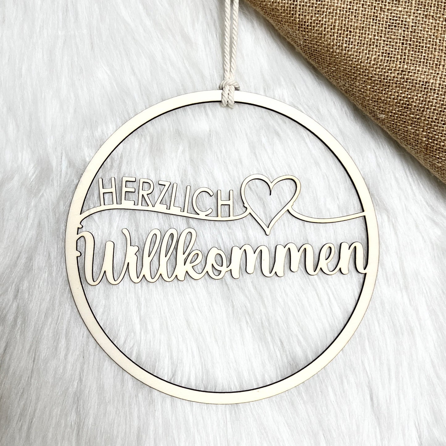 Trockenblumenkranz Herzlich Willkommen