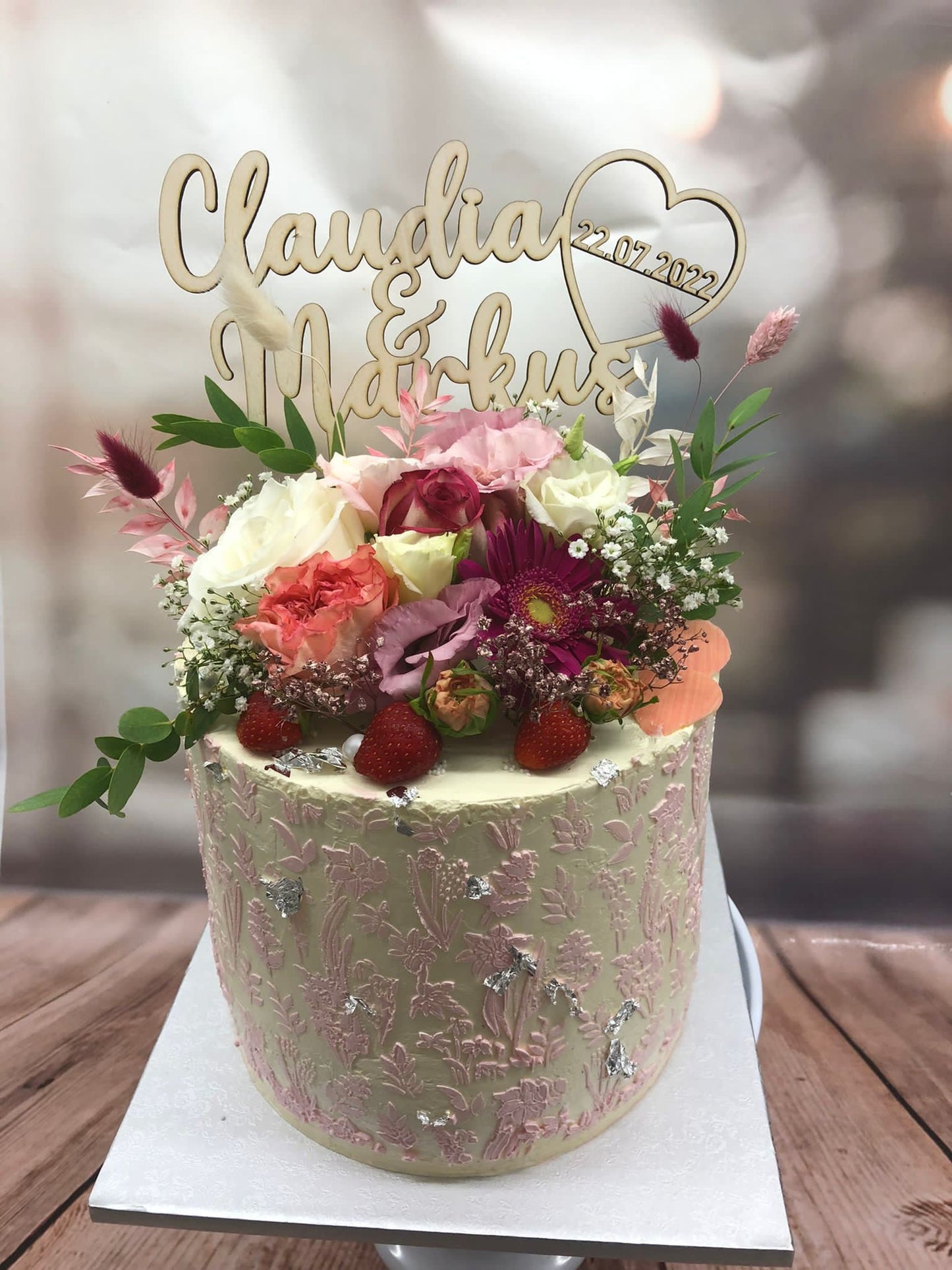 Hochzeits Caketopper mit Namen