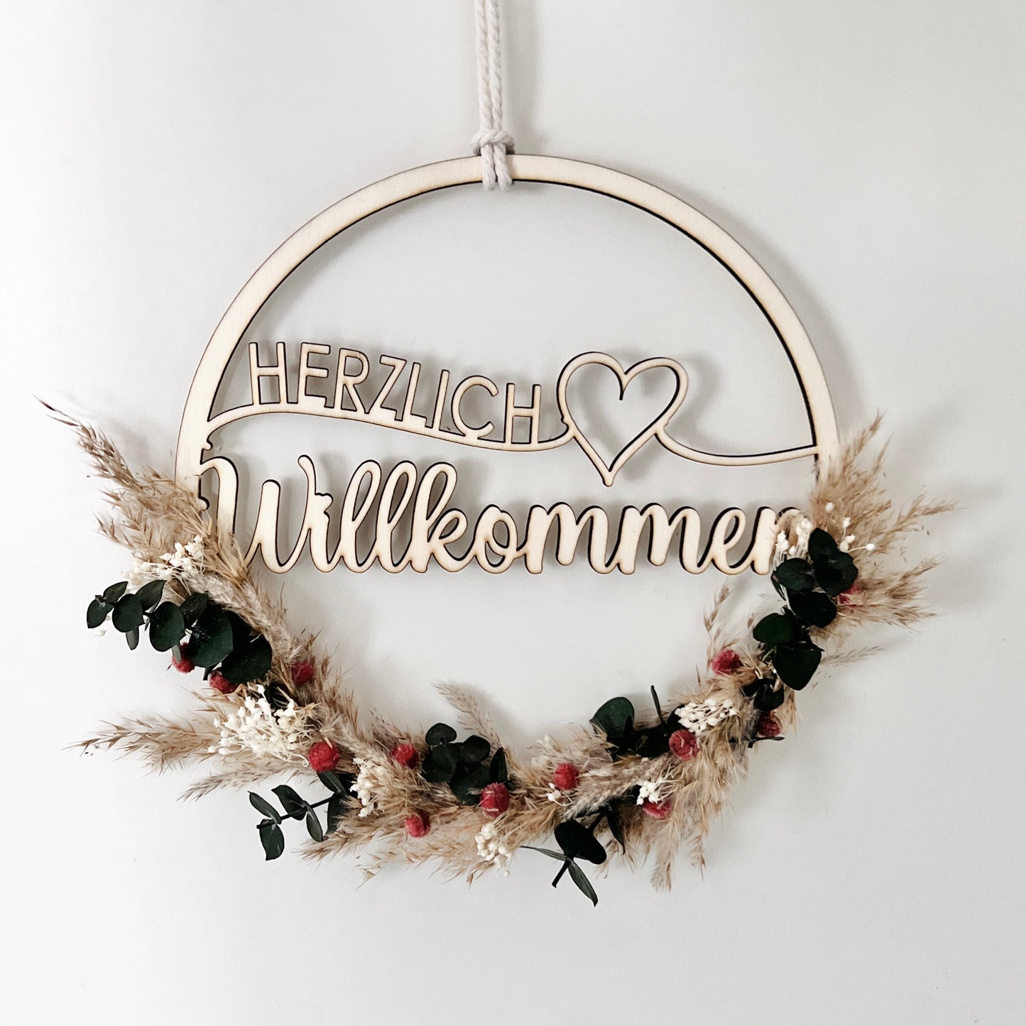 Trockenblumenkranz Herzlich Willkommen