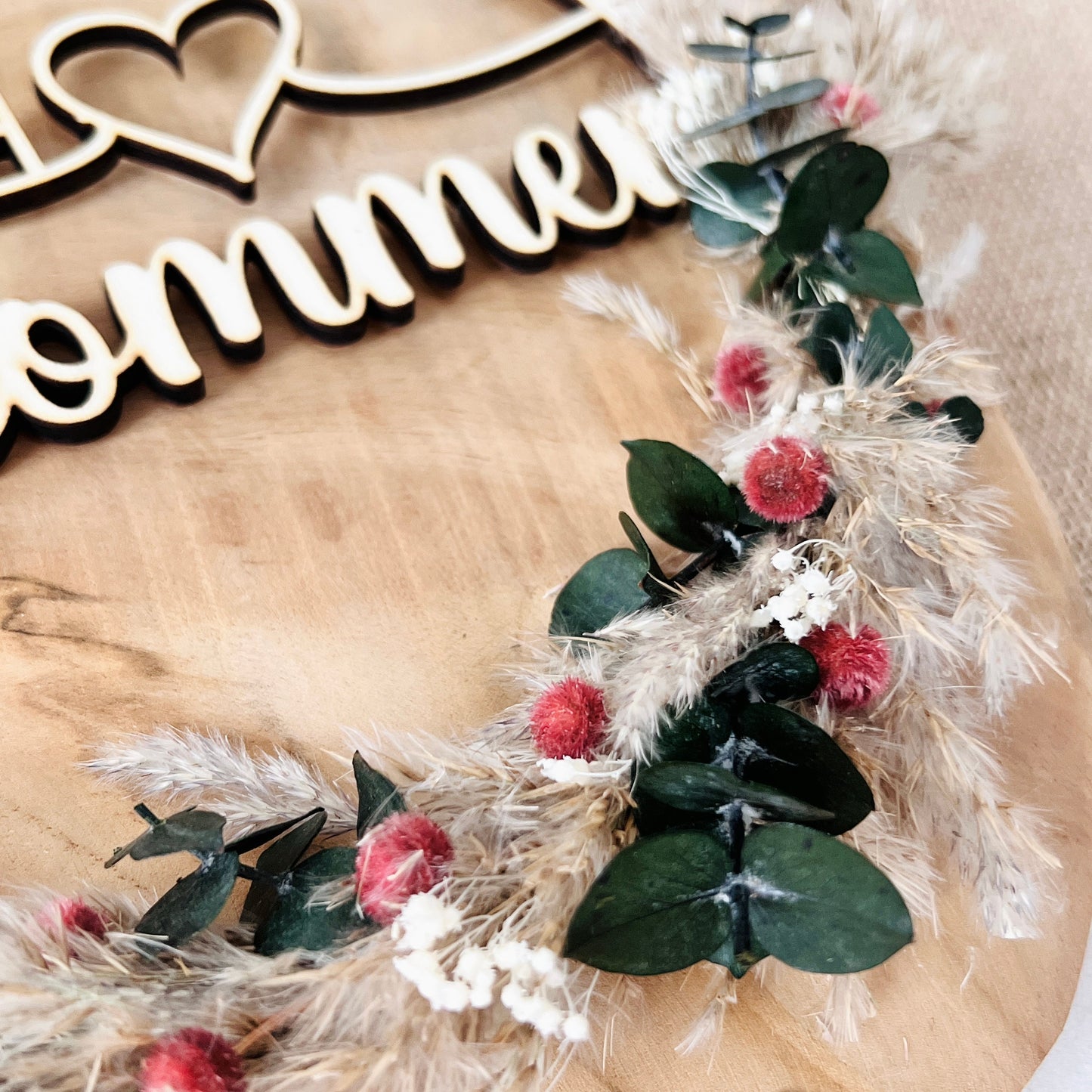 Trockenblumenkranz Herzlich Willkommen