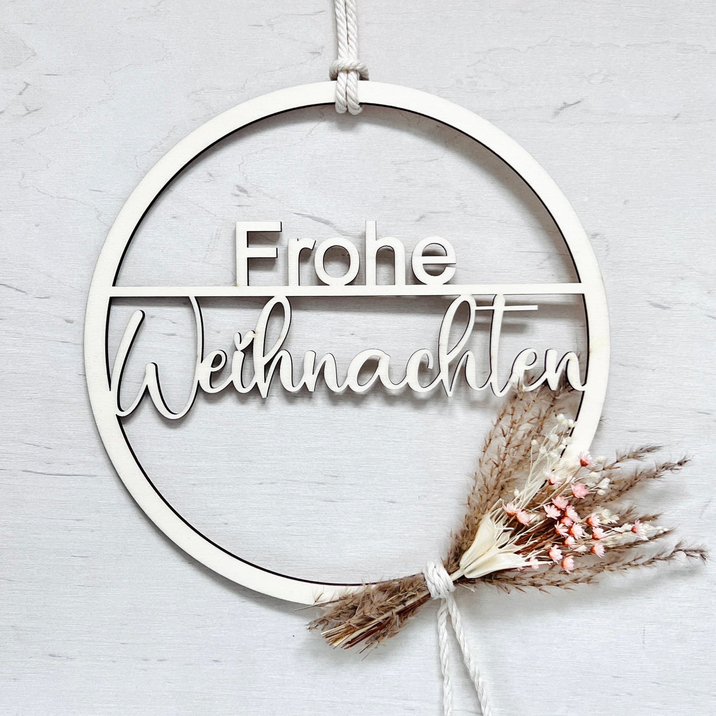Frohe Weihnachten Trockenblumen Türkranz