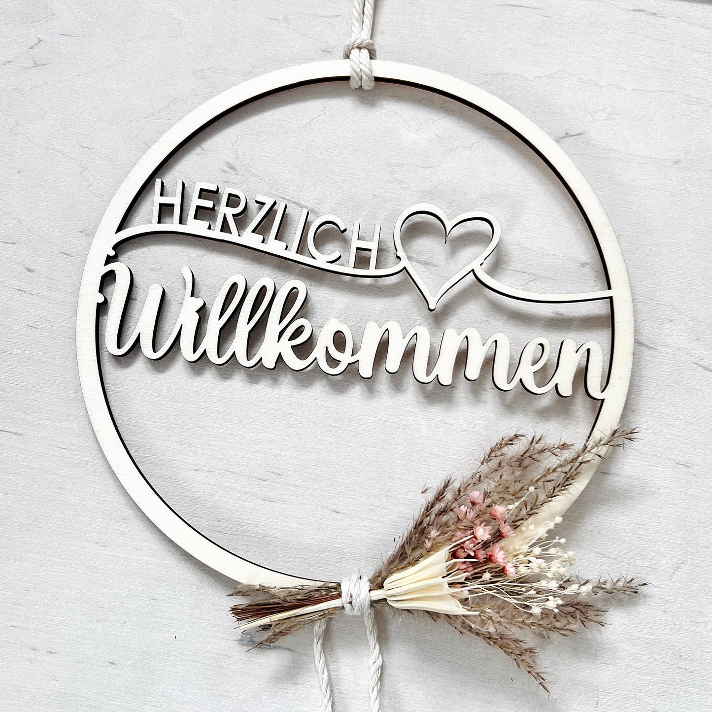 Trockenblumenkranz Herzlich Willkommen
