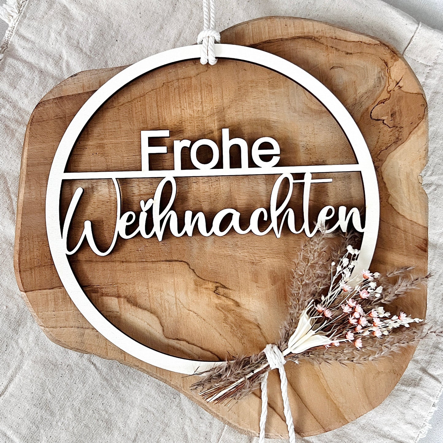 Frohe Weihnachten Trockenblumen Türkranz