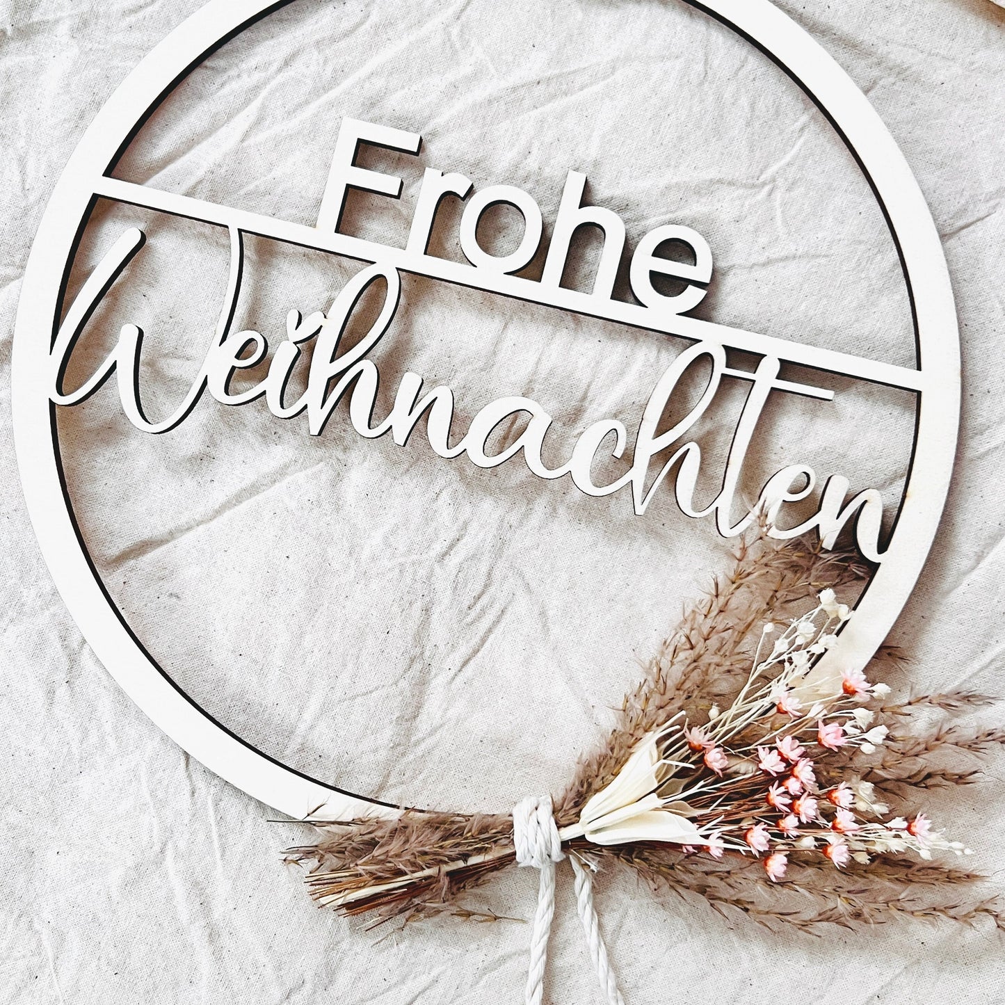 Frohe Weihnachten Trockenblumen Türkranz