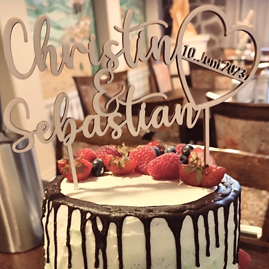 Hochzeits Caketopper mit Namen
