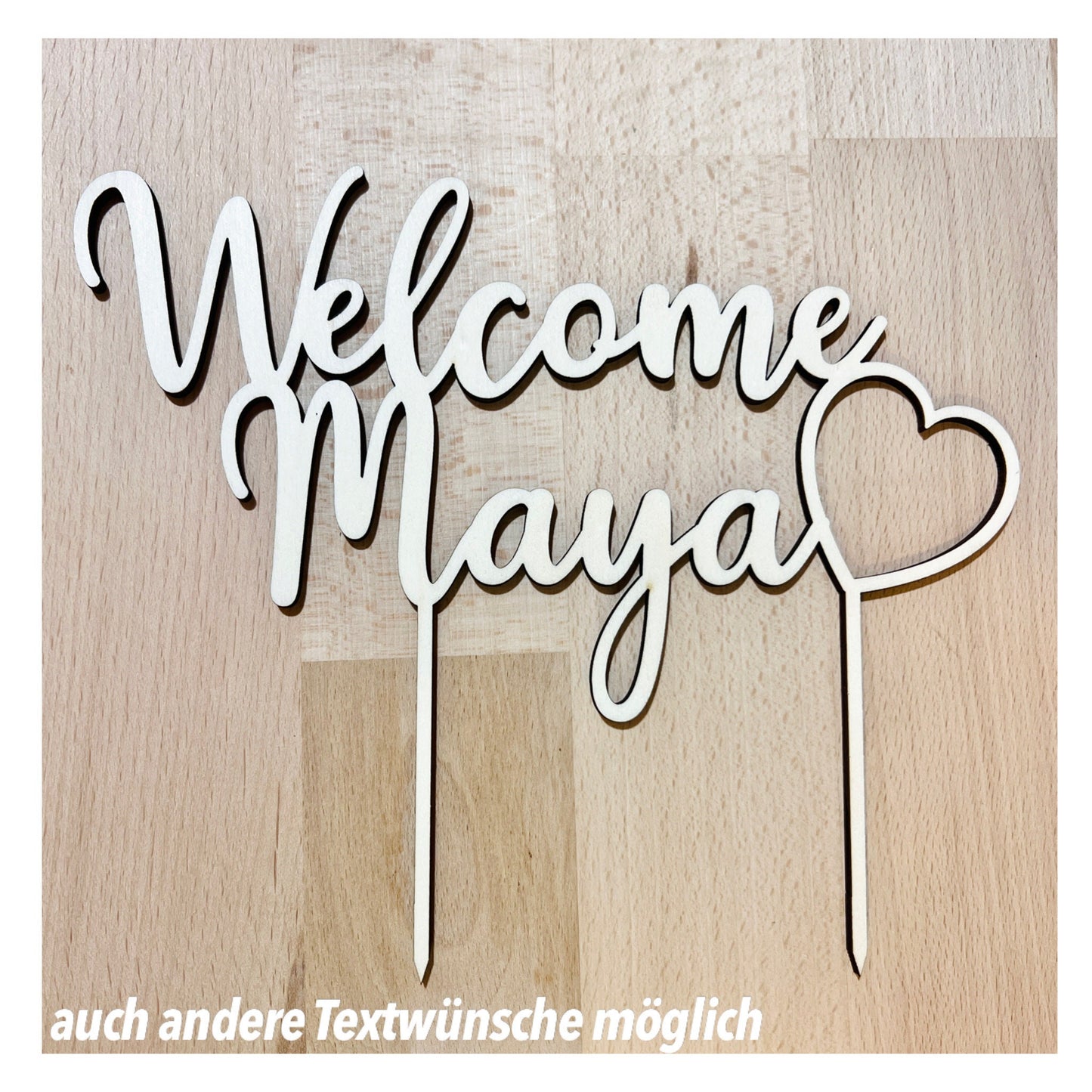 Hochzeits Caketopper mit Namen