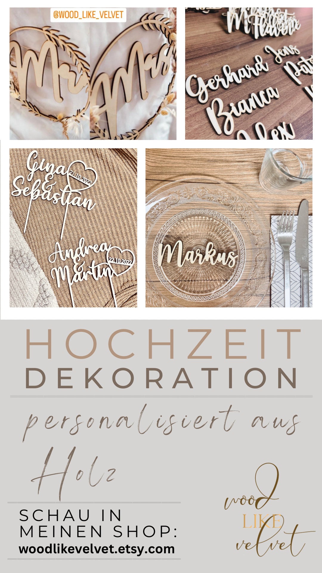 Namens Platzkarten für Hochzeit
