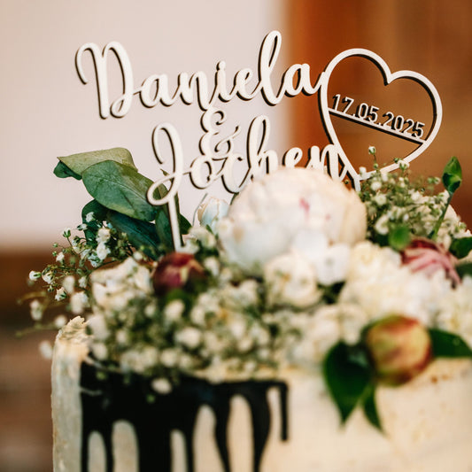 Hochzeits Caketopper mit Namen