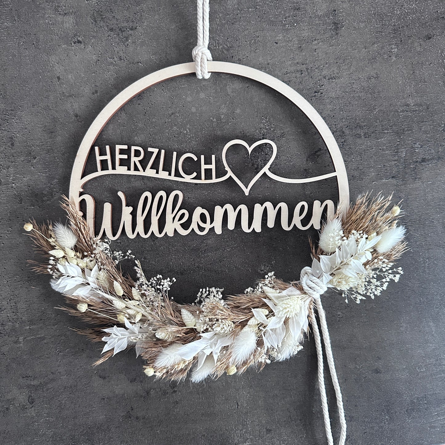 Trockenblumenkranz Herzlich Willkommen