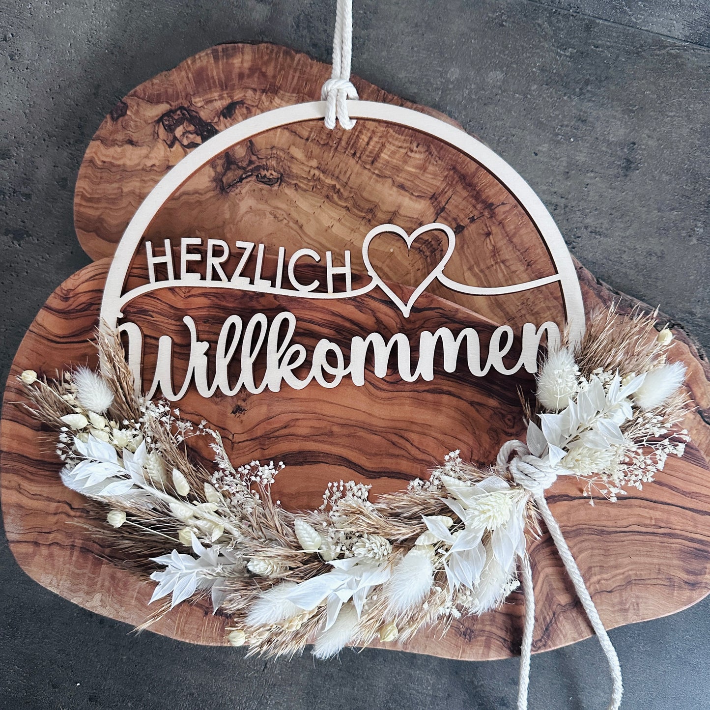 Trockenblumenkranz Herzlich Willkommen