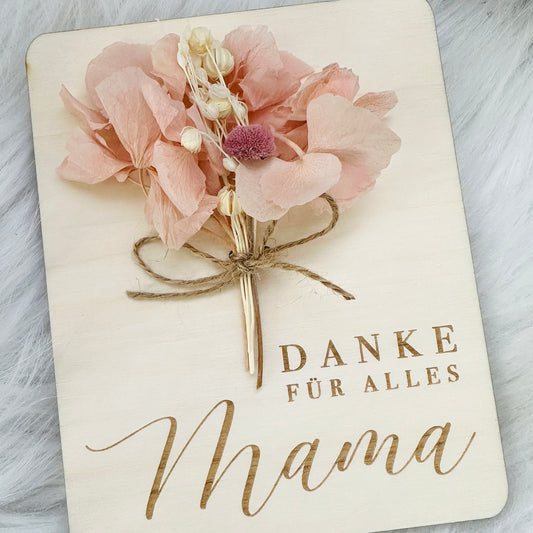 Danke sagen Karte mit Trockenblumen