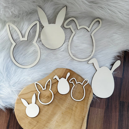 minimalistische Osterdekoration, modern zeitlos und schlichte Osterhasen aus Holz