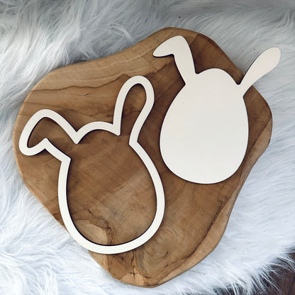 minimalistische Osterdekoration, modern zeitlos und schlichte Osterhasen aus Holz