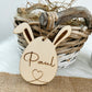 Ostereier Holzanhänger / Osterdeko personalisiert mit Namen aus Holz
