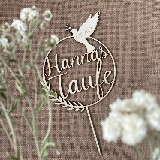 Caketopper mit Name für Taufe