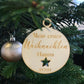 Weihnachtsbaum / Christbaumhänger erste Weihnachtskugel mit Namen aus Holz