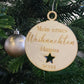 Weihnachtsbaum / Christbaumhänger erste Weihnachtskugel mit Namen aus Holz