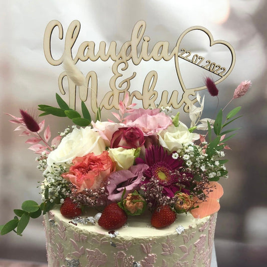 Hochzeits Caketopper mit Namen
