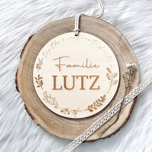 Familien Holzschild mit Name