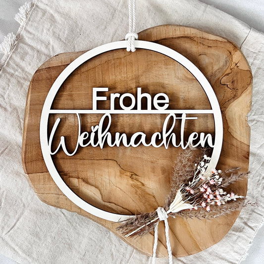 Frohe Weihnachten Trockenblumen Türkranz