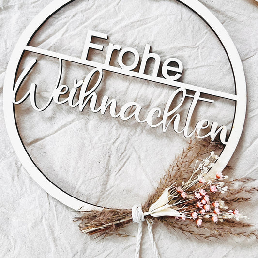 Frohe Weihnachten Trockenblumen Türkranz