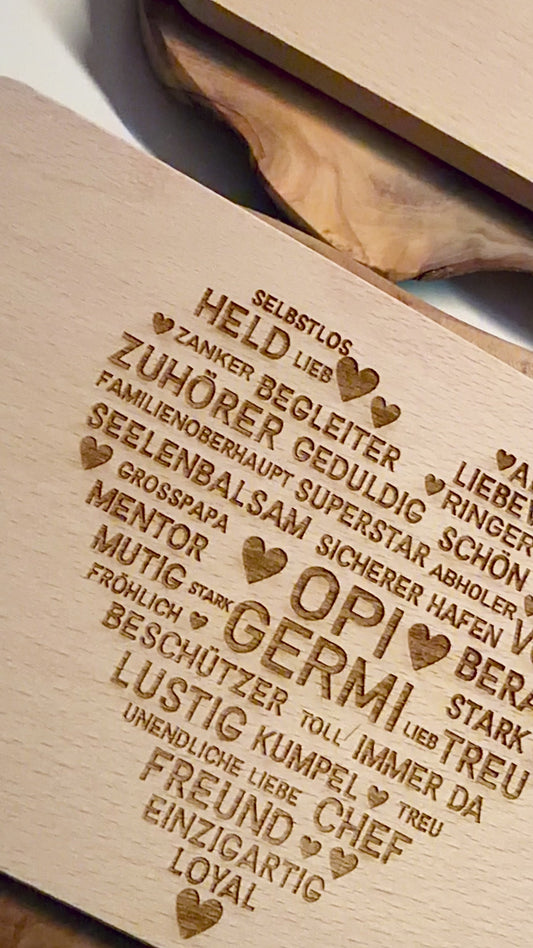 Frühstücksbrett für Herzensmenschen